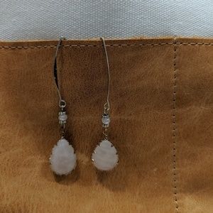 Dangle rose gold gem earrings